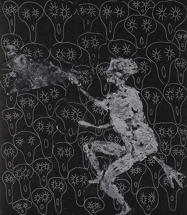 Trouble Meets Trouble (Loki), 30.5 x 27 cm, Etching with Chine Collé, 2012