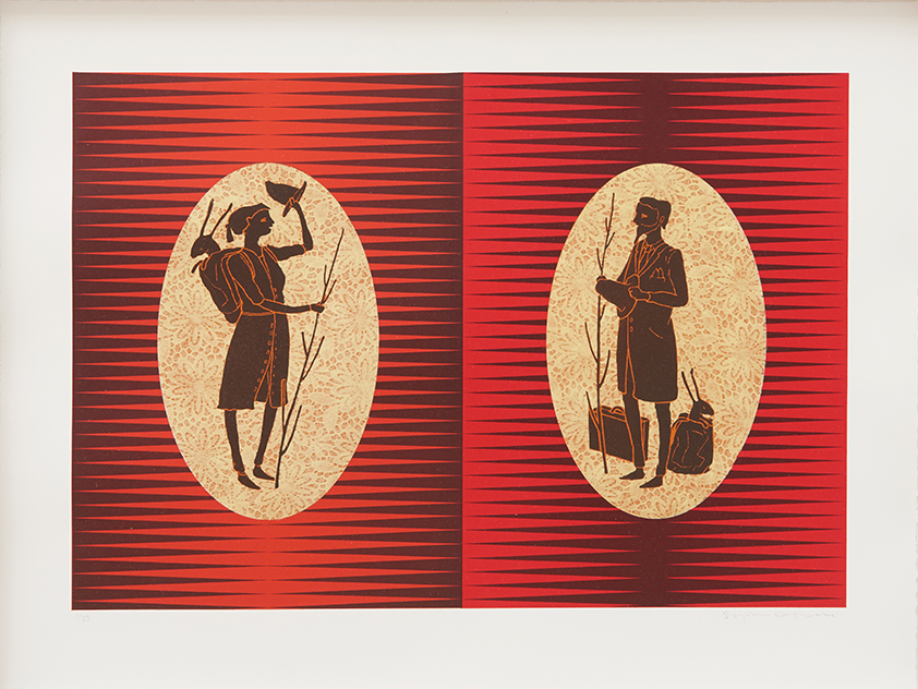 (Prelude to) The Exploration of America, 56 x 70 cm, Edition of 25, Six-colour lithograph with chine collé (Prelude to) The Exploration of America, 56 x 70 cm, Edition of 25, Six-colour lithograph with chine collé