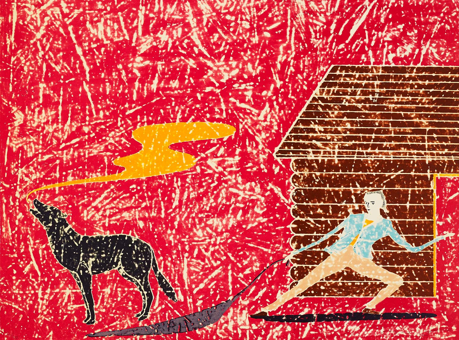 Stealing Shadows (Howling Wolf), 45 x 60 cm, 7-Colour Lithograph