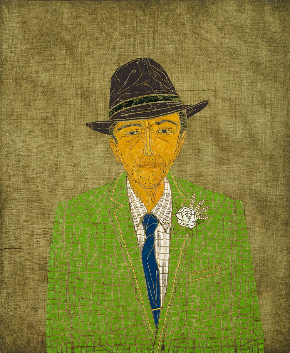 The Outliers (Portrait of Leonard Cohen), 58 x 48 cm, Oil on Panel, 2021, Private Collection