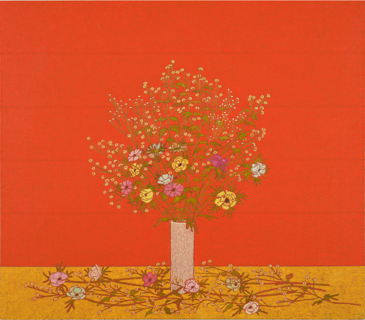 Berlin Flowers (Rika's Vase), 70 x 80 cm, Oil on Linen, 2020, Stephen Chambers Studio