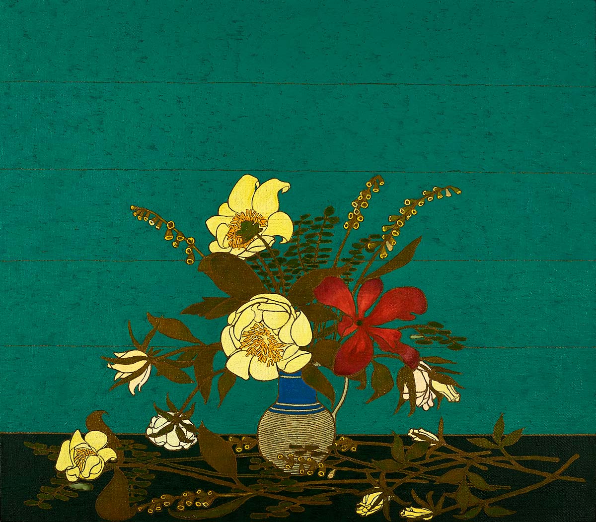 Berlin Flowers (Edwina’s Vase), 70 x 80 cm, Oil on Linen, 2020, Stephen Chambers Studio