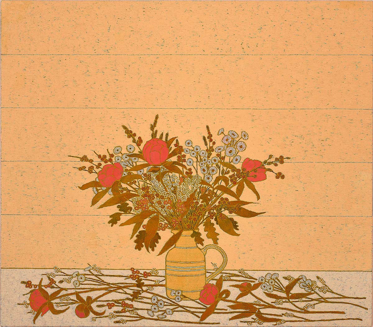 Berlin Flowers (Rhodes Vase), 70 x 80 cm, Oil on Linen, 2020, Stephen Chambers Studio